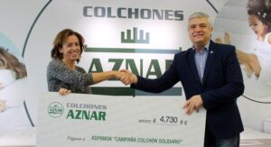 Colchones Aznar dona 4.730 euros a Aspanoa por su colchón solidario